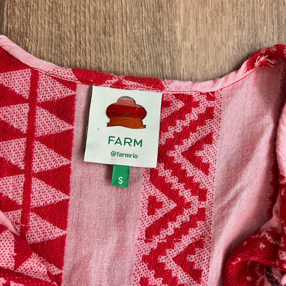 Farm Rio Strawberry Jacquard Cotton Maxi Dress Sz S - Picture 7 of 16